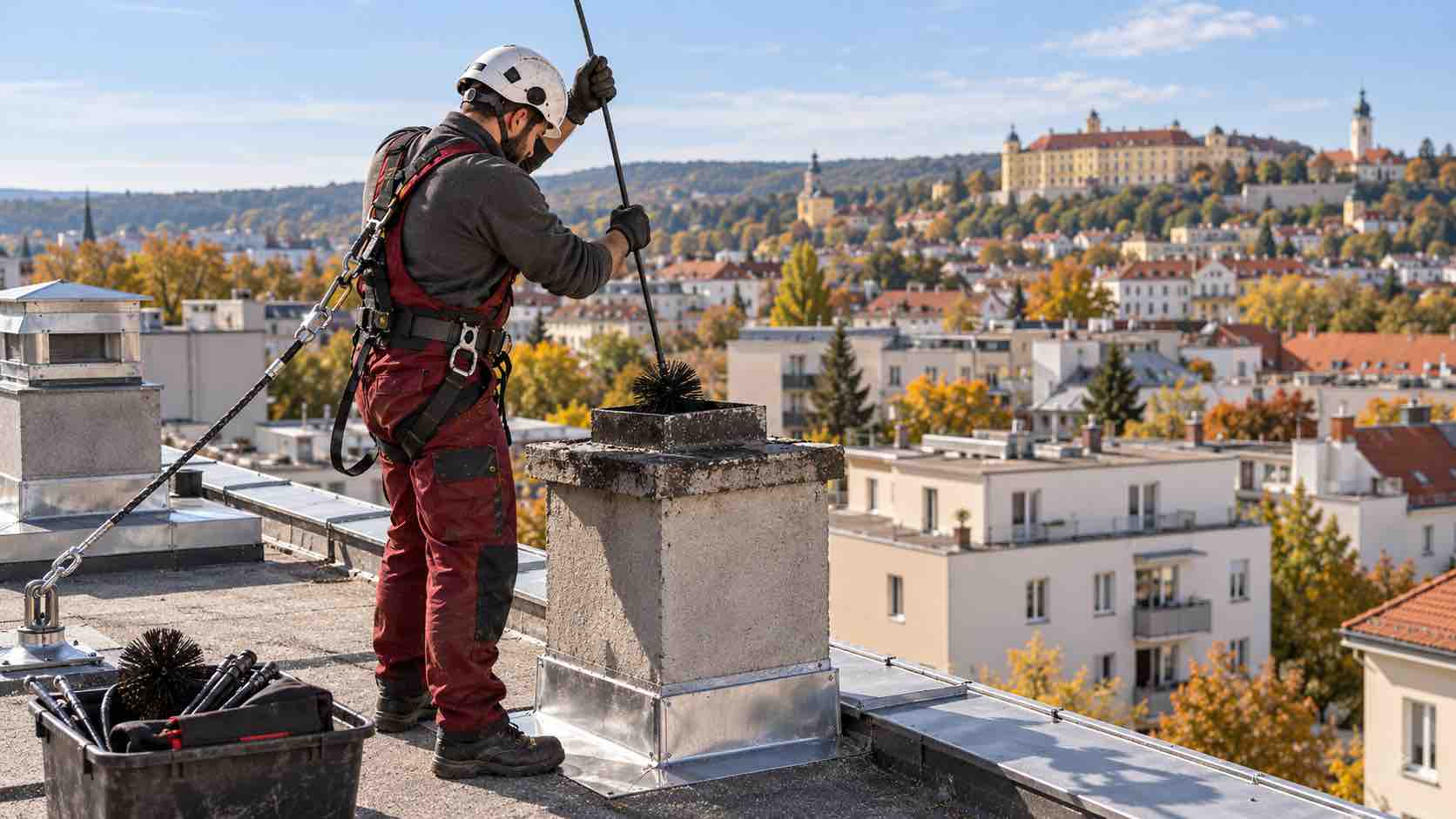Kontrolliertes Kaminschleifen für ein neues Innenrohr in Pinkafeld